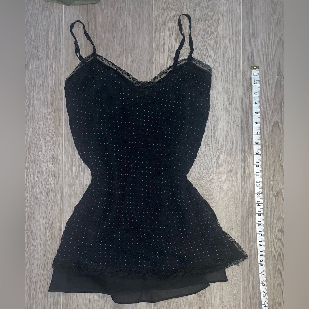 Black & Pink Polka dot mini dress